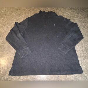 Polo Ralph Lauren Men's Sweater Pullover Size XL Ribbed Cotton Grey Long Sleeve